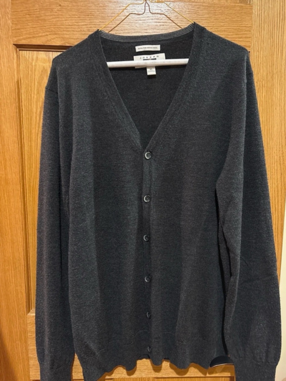 Joseph Abboud Men's Charcoal Gray V-Neck Button Cardigan